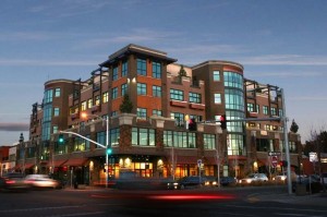 Franklin Crossing Building at Night in Bend Oregon